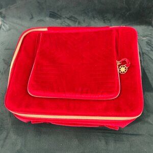 Red Velvet Cosmetic Zip Around Bag